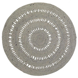 BIBEK GRAY M openwork felted wool rug