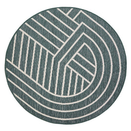 ELODIA VERT geometric round rug