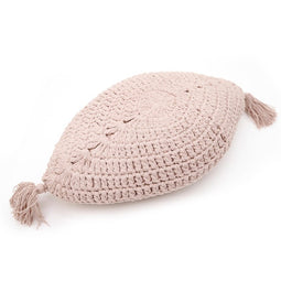 PLUME ROSE NUDE bohemian crochet cushion