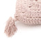 PLUME ROSE NUDE bohemian crochet cushion