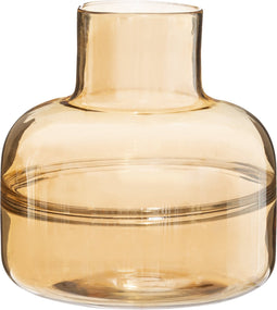 beaubybo Atmosphera - Glazen Vlakke Vaas - D23.5cm - Line Shine - Amber