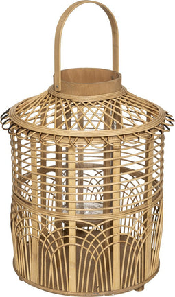 beaubybo Atmosphera Bamboe Lantaarn - Naturel - H43 - Kaarsenhouder - Windlicht