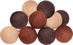 Atmosphera LED Feestverlichting Land balletjes roze / zalm / bordeaux - Lichtslingers katoen - Cotto