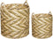 beaubybo Atmosphera Mandenset jute 2 stuks - opberger - met goud - Dia 28 cm Dia 32 cm