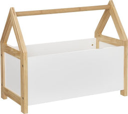Atmosphera Speelgoedkist in de vorm van een huis - Hout - Wit - 59 x 50 x H 30 cm