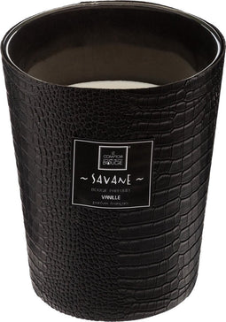 beaubybo Comptoir de la bougie - Geurkaars vanille 480 g - faux slangen leder zwart - Kaars