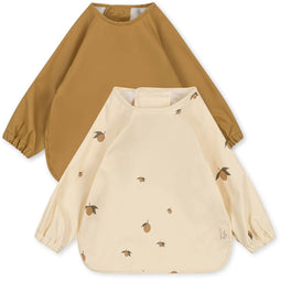 Konges Sløjd 2 Pack Dinner Bib / Slab - Met mouwen - Lemon
