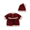Konges Sløjd Kerstjurk met muts voor babypoppen - Jolly Red