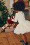 Konges Sløjd Kerstjurk met muts voor babypoppen - Jolly Red