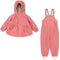 Konges Sløjd Rainy Palme regenpak set Strawberry pink - Regenjas - Regenbroek - Thermo voering 3Y