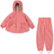 Konges Sløjd Rainy Palme regenpak set Strawberry pink - Regenjas - Regenbroek - Thermo voering 3Y