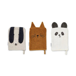 beaubybo Liewood Sylvester washandjes 3 pack - Vriendschap zand mix