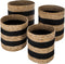 Manden set van 4 - Jute - Zwart - Opbergmanden - bloempot - 4 stuks