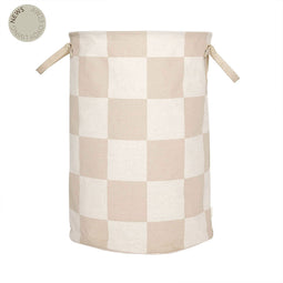 beaubybo OYOY Chess wasmand/Laundry basket met blokken L - Clay/Off White