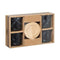 Secret de Gourmet - Kopjes set van 4 stuks met onderzetter van bamboo - Zwart - 13 cl