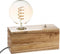 beaubybo Tafellamp voet - Natuurlijke houten basis vintage Industri«le stijl voor Gloeilamp
