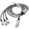Universal charging cable 3in1 for Apple, USB-C, Miucro-USB robust with TPE sheathing, aluminum plugs