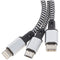 Universal charging cable 3in1 for Apple, USB-C, Miucro-USB robust with TPE sheathing, aluminum plugs