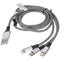 Universal charging cable 3in1 for Apple, USB-C, Miucro-USB robust with TPE sheathing, aluminum plugs