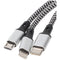 Universal charging cable 3in1 for Apple, USB-C, Miucro-USB robust with TPE sheathing, aluminum plugs