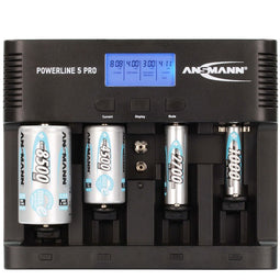 Ansmann Powerline 5 Pro Universal LCD quick charger with capacity display