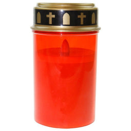 Grave light red with one LED, with realistically flickering candlelight, batteries included