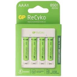 USB model charger GP E411 incl.4x ReCyko 1.2V AAA Micro 850 mAh batteries