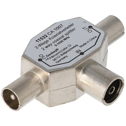 2-way TV coupling for connecting two TV sets to one antenna socket