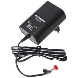 Multi power lead charger DL12-1 A 13.8V / 1A, with 6.3mm Faston connector for 1Ah up to 24Ah lead ba