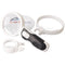 LED illuminated magnifier with 2 LEDs, including 3 batteries, with 3 interchangeable attachment lens