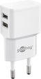 Dual USB charger 2.4 A, 2x USB output, white