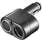 12V car adapter 2in1 mini black, 12V, 24Volt max. 2A