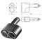 12V car adapter 2in1 mini black, 12V, 24Volt max. 2A