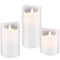 Set of 3 with LED real wax candles with realistic, moving light in white, with timer function includ