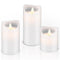 Set of 3 with LED real wax candles with realistic, moving light in white, with timer function includ