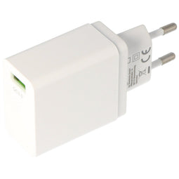 USB quick charger QC3.0 18W, Quick Charge USB power supply, white