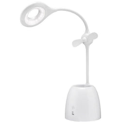 LED desk lamp with mini fan and pen box
