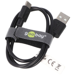 USB-C charging and synchronization cable for all devices with USB-C connection, 0.5 meter black