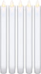 Set of 5 white LED real wax stick candles including remote control, the beautiful and safe lighting