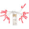 10 LED light chain candy canes, glowing candy canes, light chain with timer function, warm white, ba