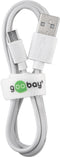 USB fast charging and synchronization cable from USB to Micro USB, white
