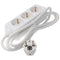 3-way socket strip without switch, ideal for angled plugs and Schuko plugs, white