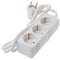 3-way socket strip without switch, ideal for angled plugs and Schuko plugs, white