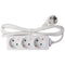 3-way socket strip without switch, ideal for angled plugs and Schuko plugs, white