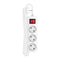 Triple socket strip with switch, ideal for angle plugs and Schuko plugs, white
