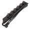 Socket strip 6-way outdoor with flap color black IP44 cross-section 1.5mm² for 6x Schuko plugs