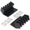 Cable manager 5-channel black in a set of 2 for organizing and fixing, removable again