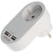 Socket with 2x USB port, 2.0A protective contact socket 16A