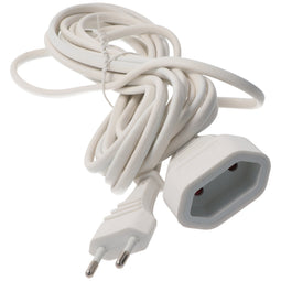 3m EURO extension cable for the flat 2-pin Euro plug, color white