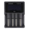 4-channel Li-ion and NiMH LCD fast charger with single channel starter for 18650, AA, AAA, C and D